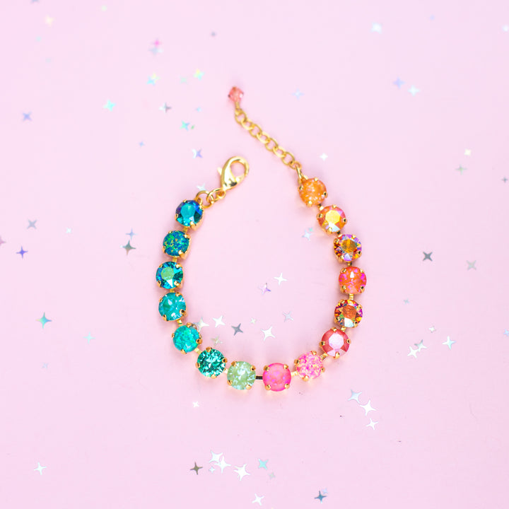 8mm Crystal Bracelet: Island Afterglow with OPALS