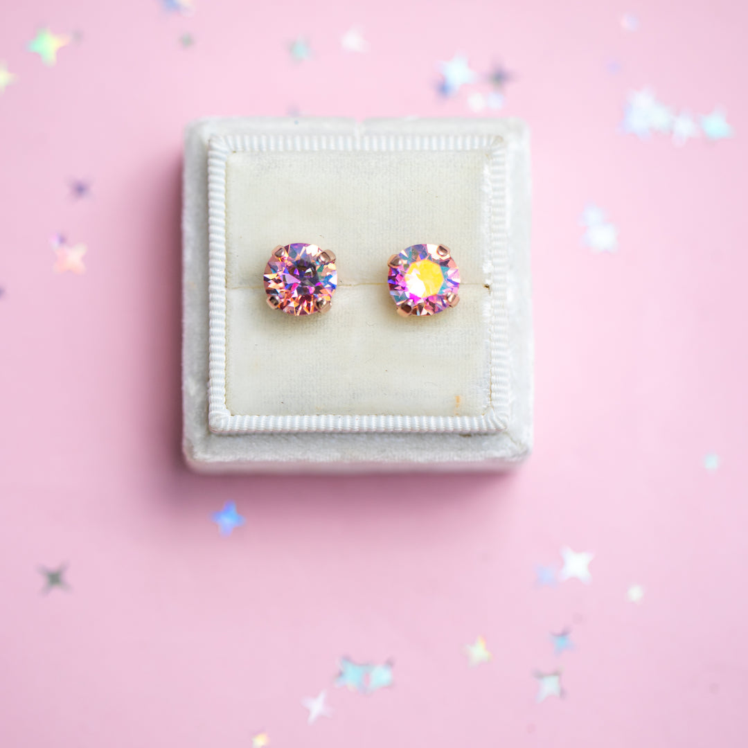 The Shell Signature Stud— Signature Fit 8mm (Light Rose Shimmer)