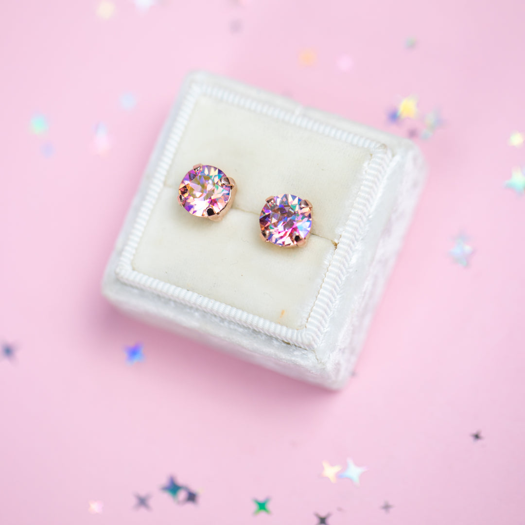 The Shell Signature Stud— Signature Fit 8mm (Light Rose Shimmer)