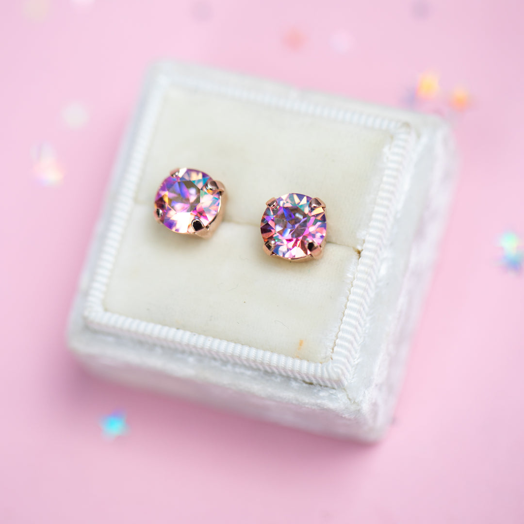 The Shell Signature Stud— Signature Fit 8mm (Light Rose Shimmer)