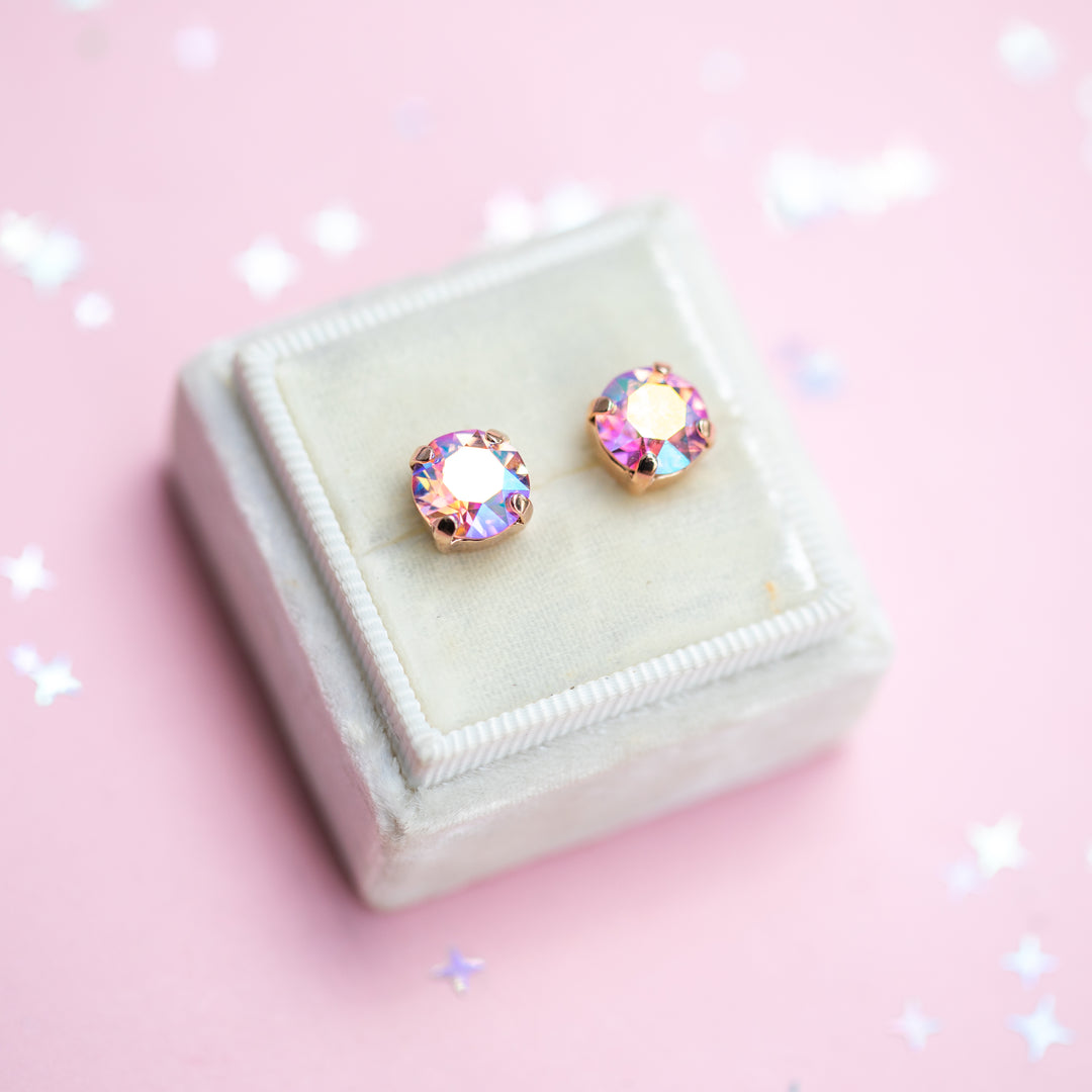 The Shell Signature Stud— Signature Fit 8mm (Light Rose Shimmer)