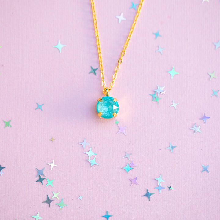 8mm Single Stone Necklace: Marina Twinkle