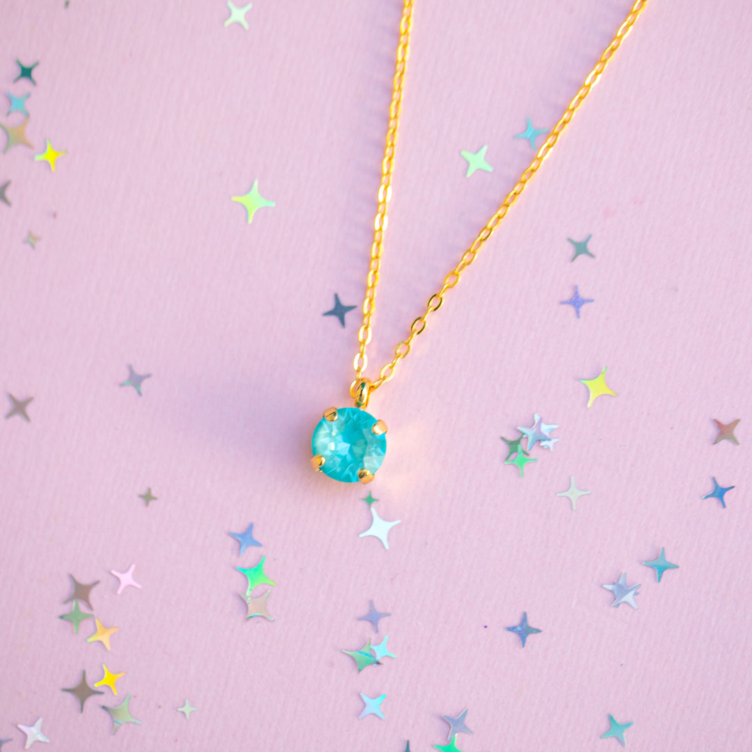 8mm Single Stone Necklace: Marina Twinkle