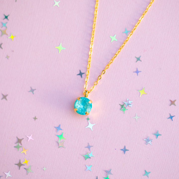 8mm Single Stone Necklace: Marina Twinkle