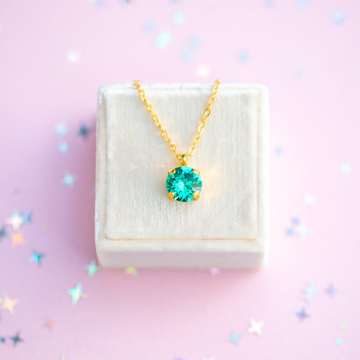 8mm Single Stone Necklace: Seaside
