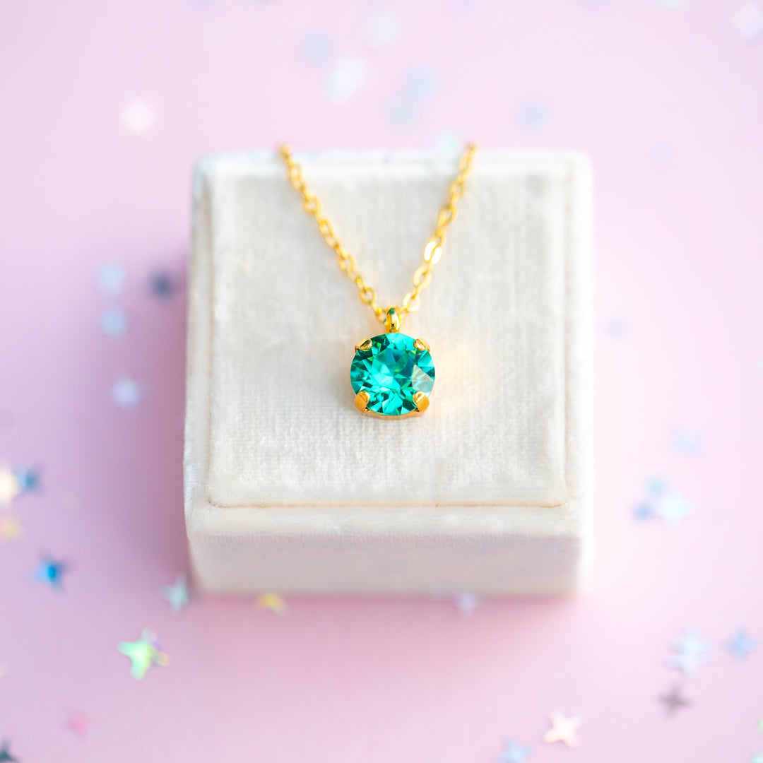 8mm Single Stone Necklace: Seaside