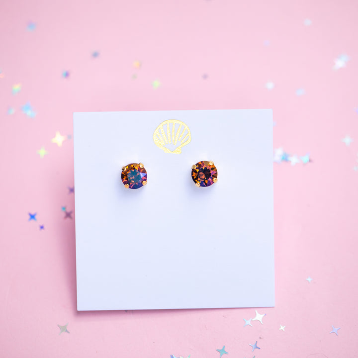 The Shell Signature Stud— Signature Fit 8mm (Smoked Topaz Verde)