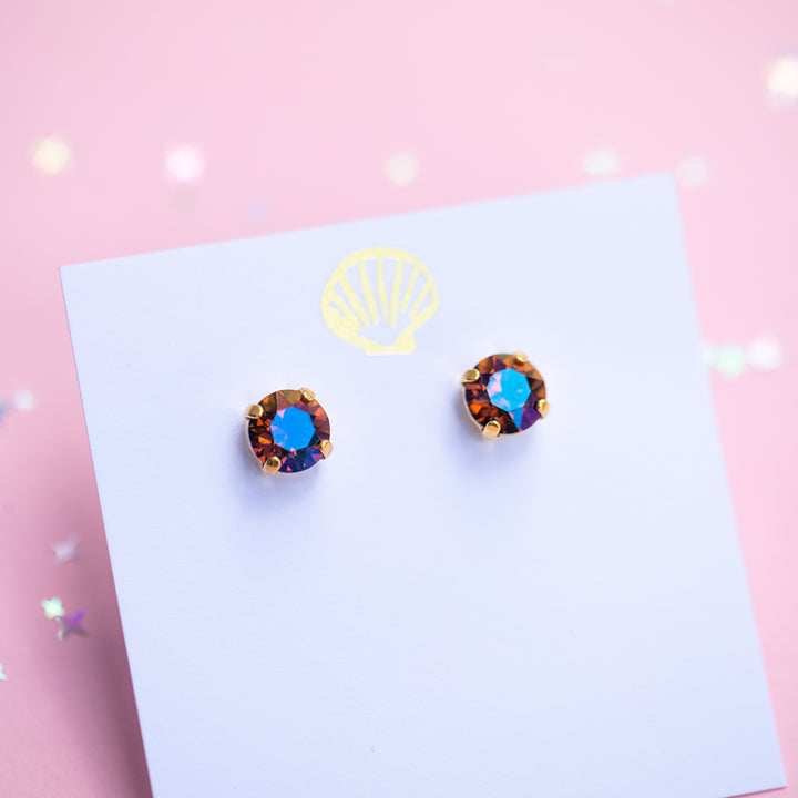 The Shell Signature Stud— Signature Fit 8mm (Smoked Topaz Verde)