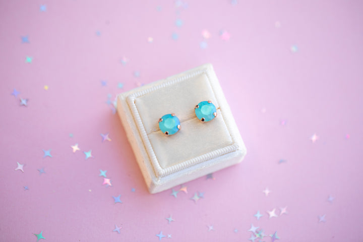 The Shell Signature Stud— Signature Fit 8mm (Lt Turquoise Frost)
