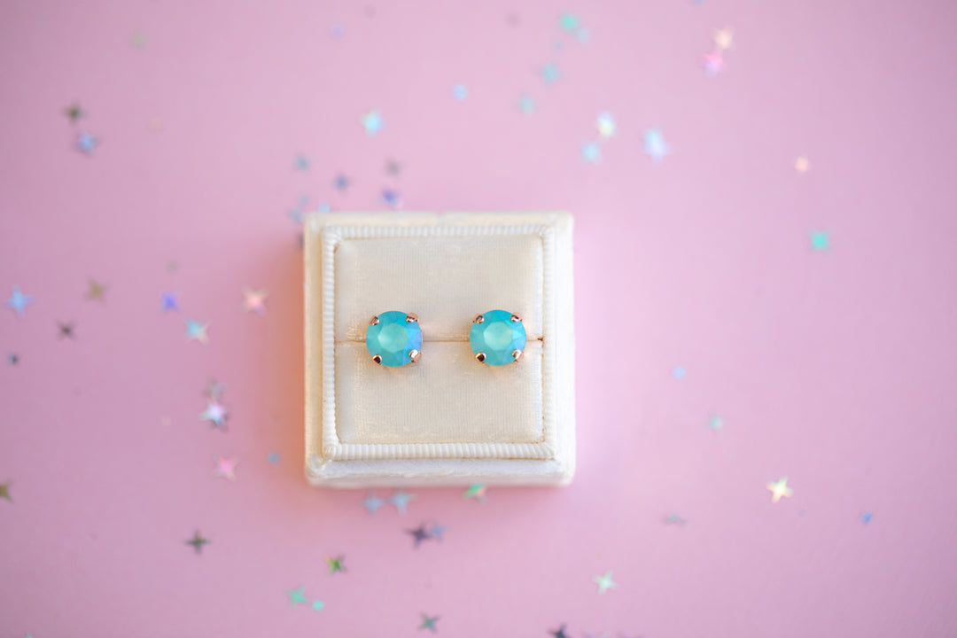 The Shell Signature Stud— Signature Fit 8mm (Lt Turquoise Frost)