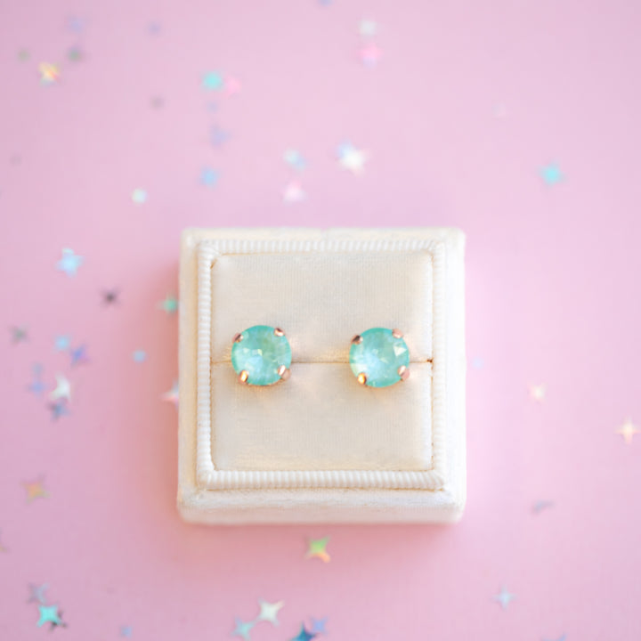 The Shell Signature Stud— Signature Fit 8mm (Frosted Mint Twinkle)