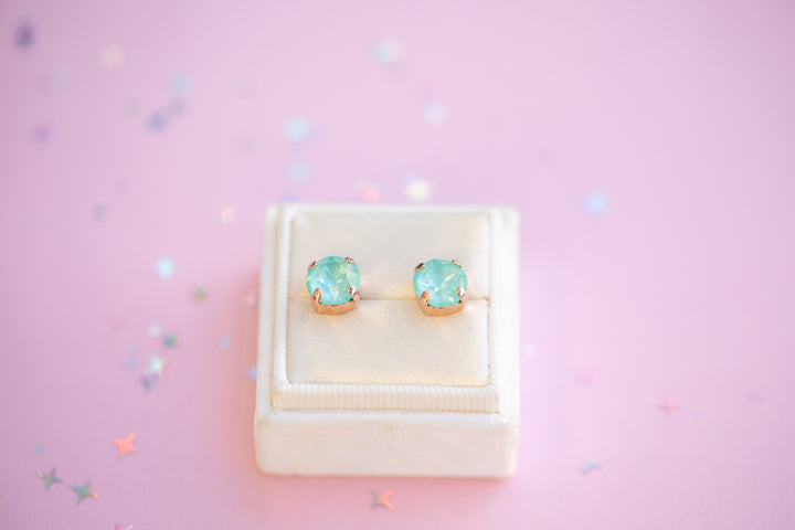 The Shell Signature Stud— Signature Fit 8mm (Frosted Mint Twinkle)
