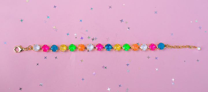 8mm Crystal Bracelet: Tropical Kaleidoscope with OPALS