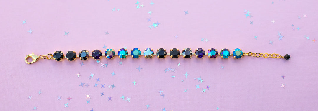 8mm Crystal Bracelet: Moonlit Teal