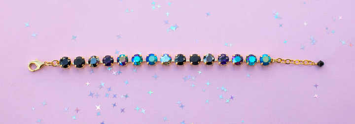 8mm Crystal Bracelet: Moonlit Teal