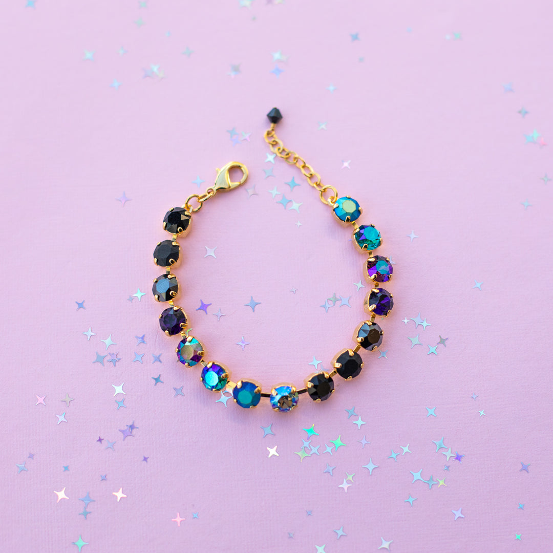 8mm Crystal Bracelet: Moonlit Teal