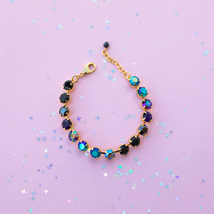 8mm Crystal Bracelet: Moonlit Teal