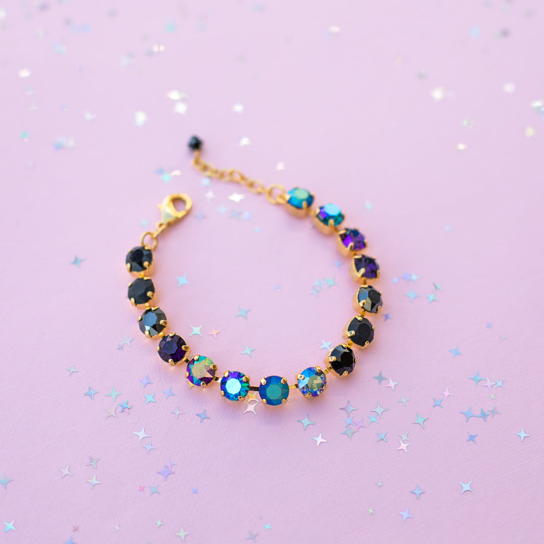 8mm Crystal Bracelet: Moonlit Teal