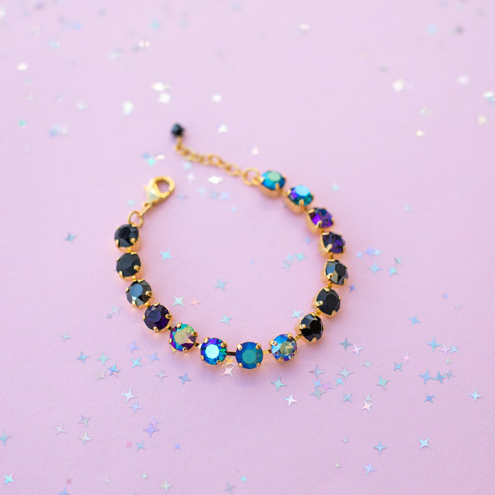 8mm Crystal Bracelet: Moonlit Teal
