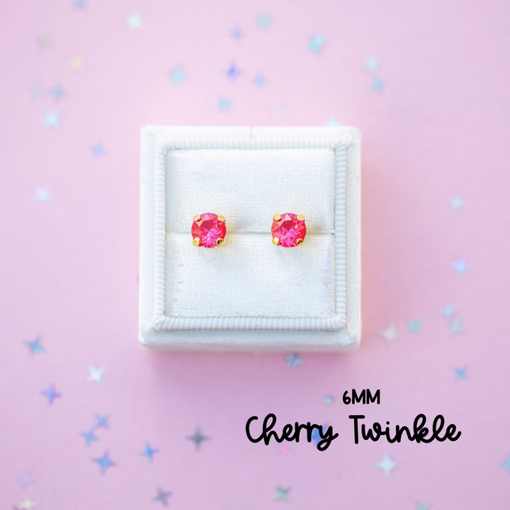 6mm Cherry Twinkle Studs or Drops