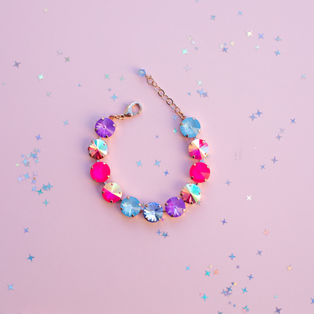 12mm Rivoli Crystal Bracelet: Celebrate Happy