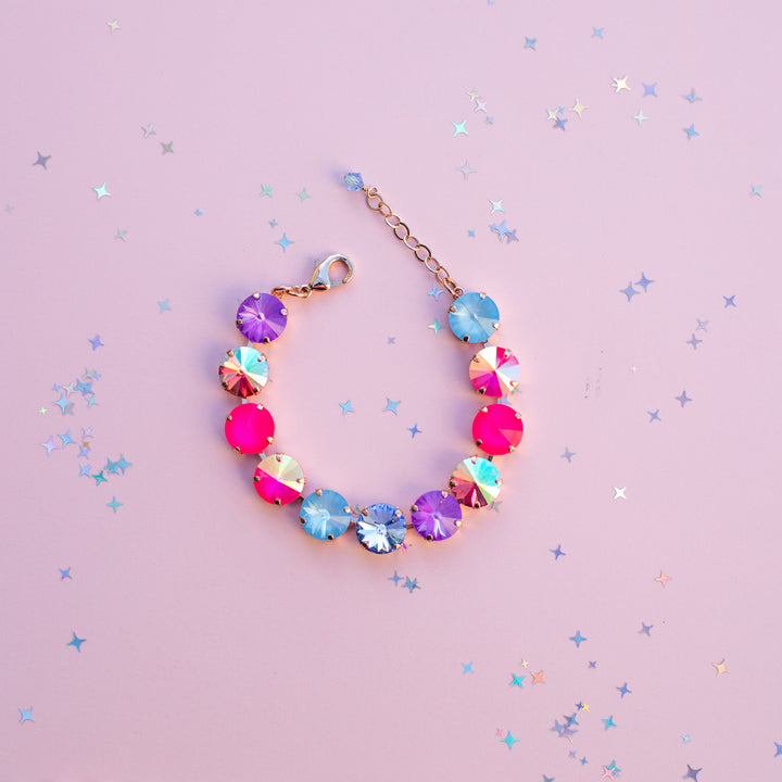 12mm Rivoli Crystal Bracelet: Celebrate Happy