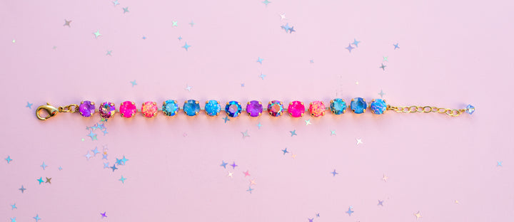 8mm Crystal Bracelet: Celebrate Happy (with opals)