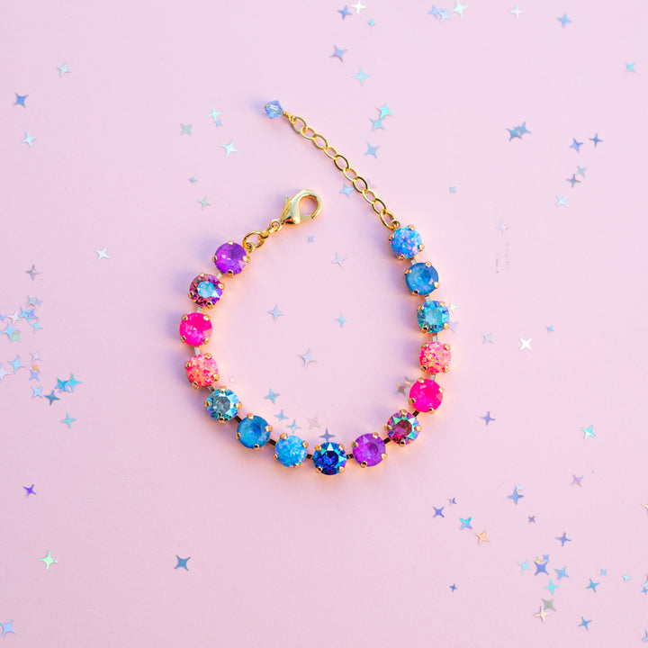 8mm Crystal Bracelet: Celebrate Happy (with opals)