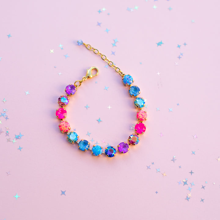 8mm Crystal Bracelet: Celebrate Happy (with opals)