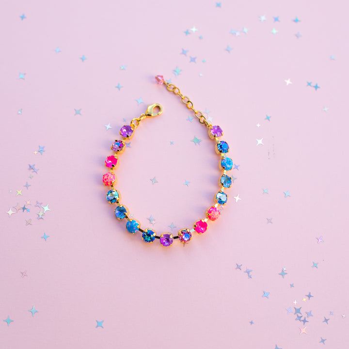 6mm Crystal Bracelet: Celebrate Happy (with opals)