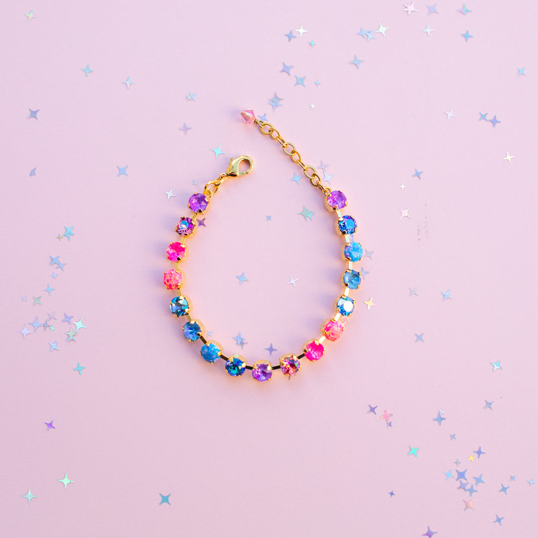 6mm Crystal Bracelet: Celebrate Happy (with opals)