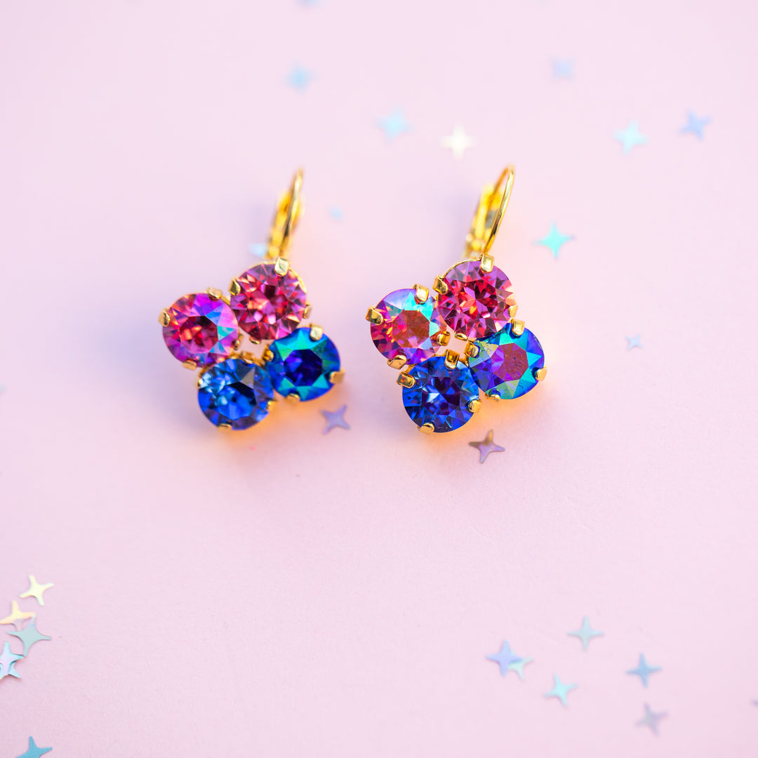 Paint the Night 8mm Clover Earrings -select color setting