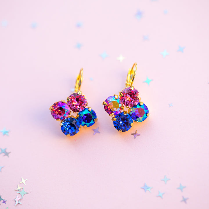 Paint the Night 8mm Clover Earrings -select color setting