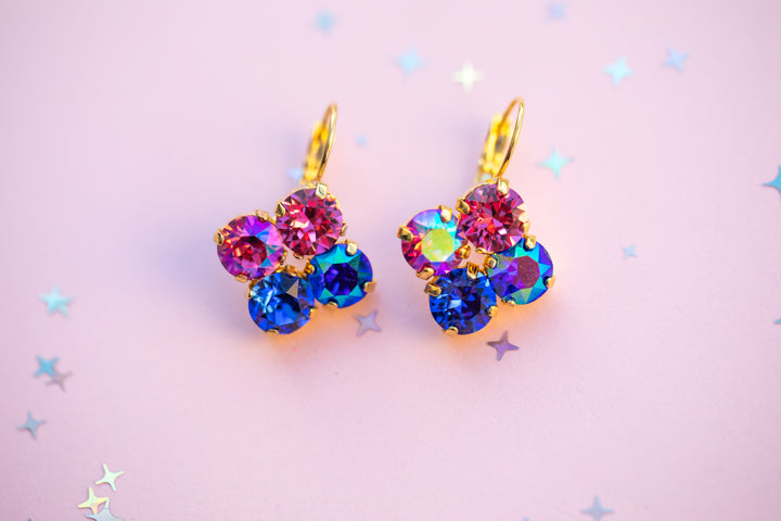 Paint the Night 8mm Clover Earrings -select color setting