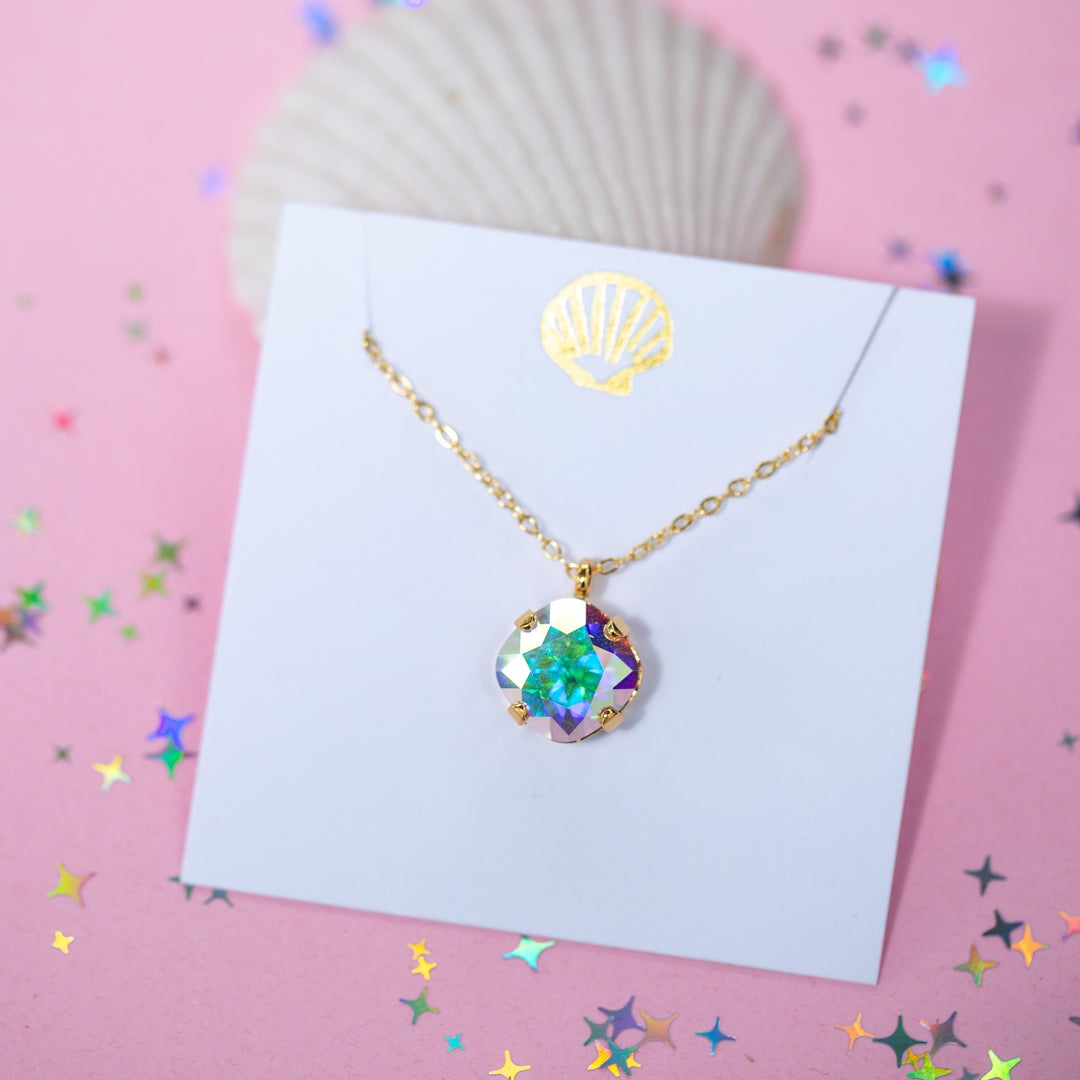 12mm Cushion Cut Necklace - (Crystal AB)