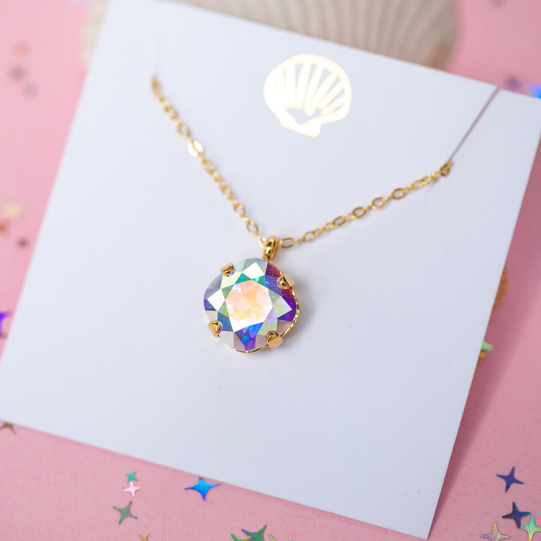 12mm Cushion Cut Necklace - (Crystal AB)
