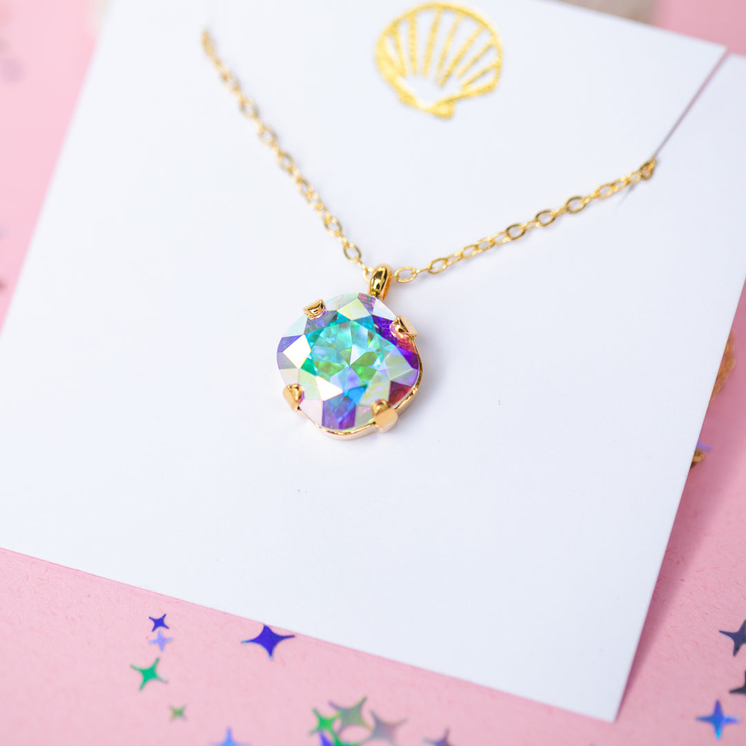 12mm Cushion Cut Necklace - (Crystal AB)