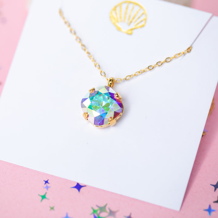 12mm Cushion Cut Necklace - (Crystal AB)