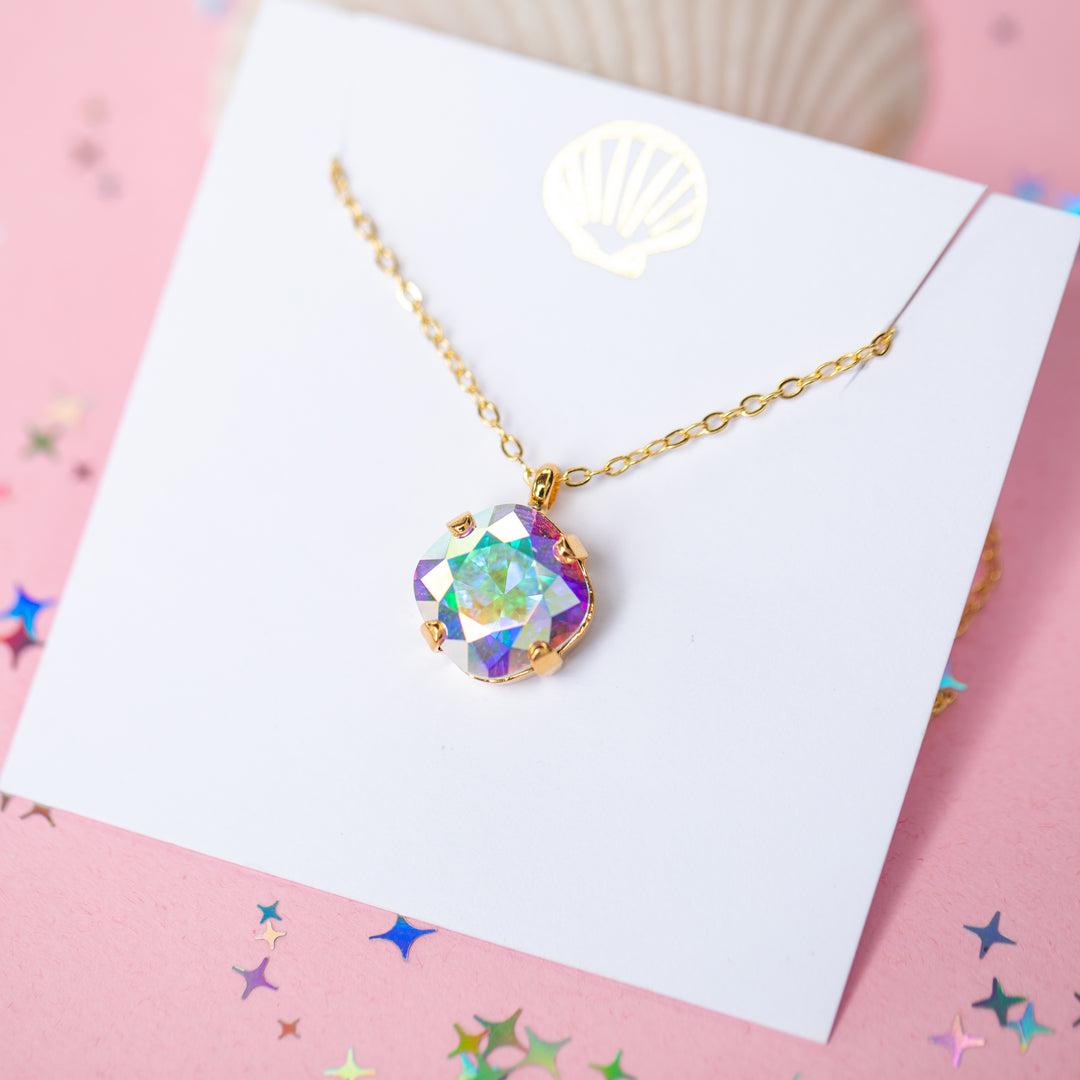 12mm Cushion Cut Necklace - (Crystal AB)
