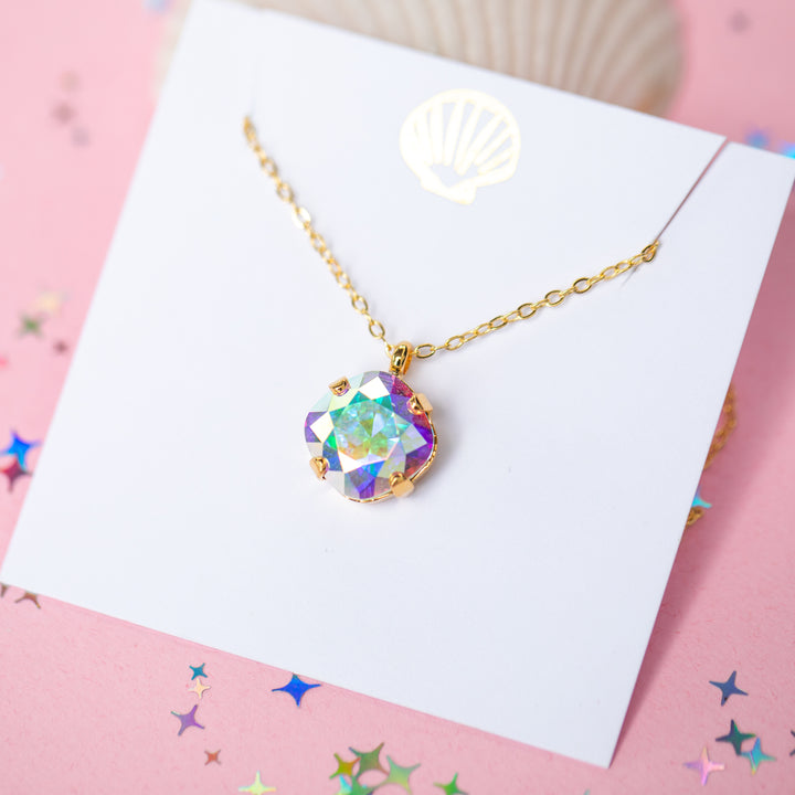 12mm Cushion Cut Necklace - (Crystal AB)