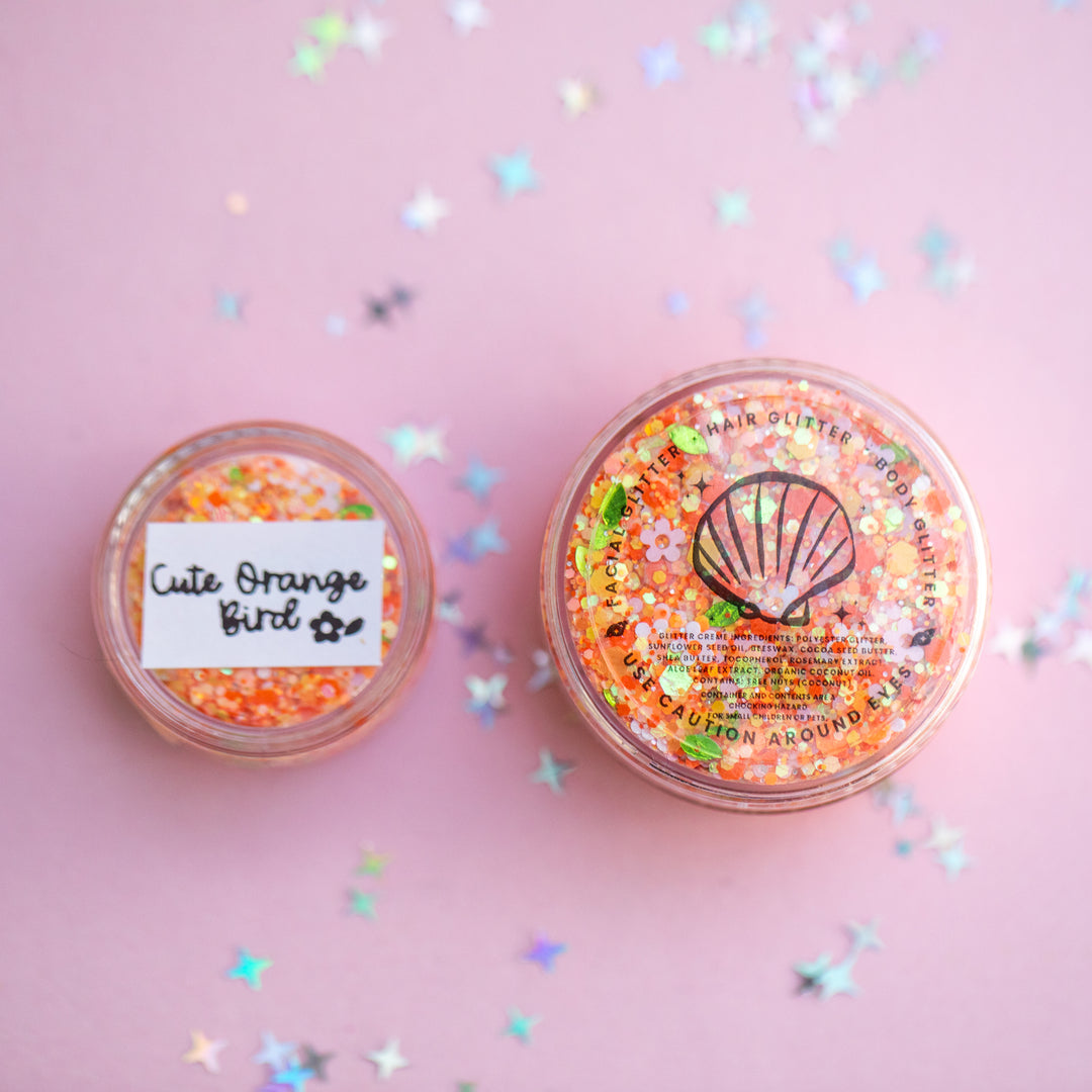 Body Glitter: Cute Orange Bird