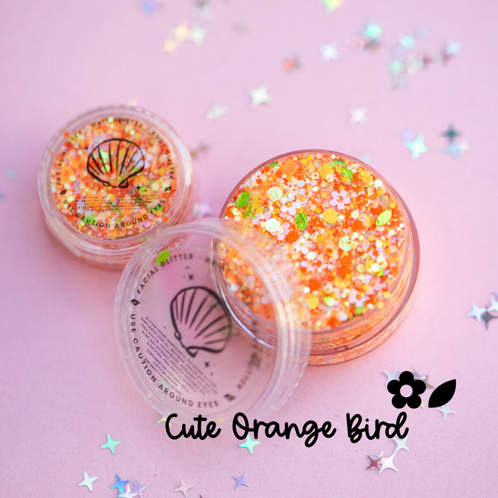 Body Glitter: Cute Orange Bird