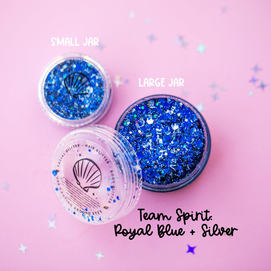 Glitter Creme: Team Spirit: Royal Blue + Silver Body Glitter