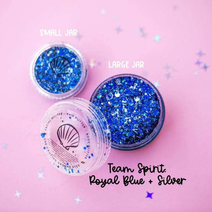 Glitter Creme: Team Spirit: Royal Blue + Silver Body Glitter