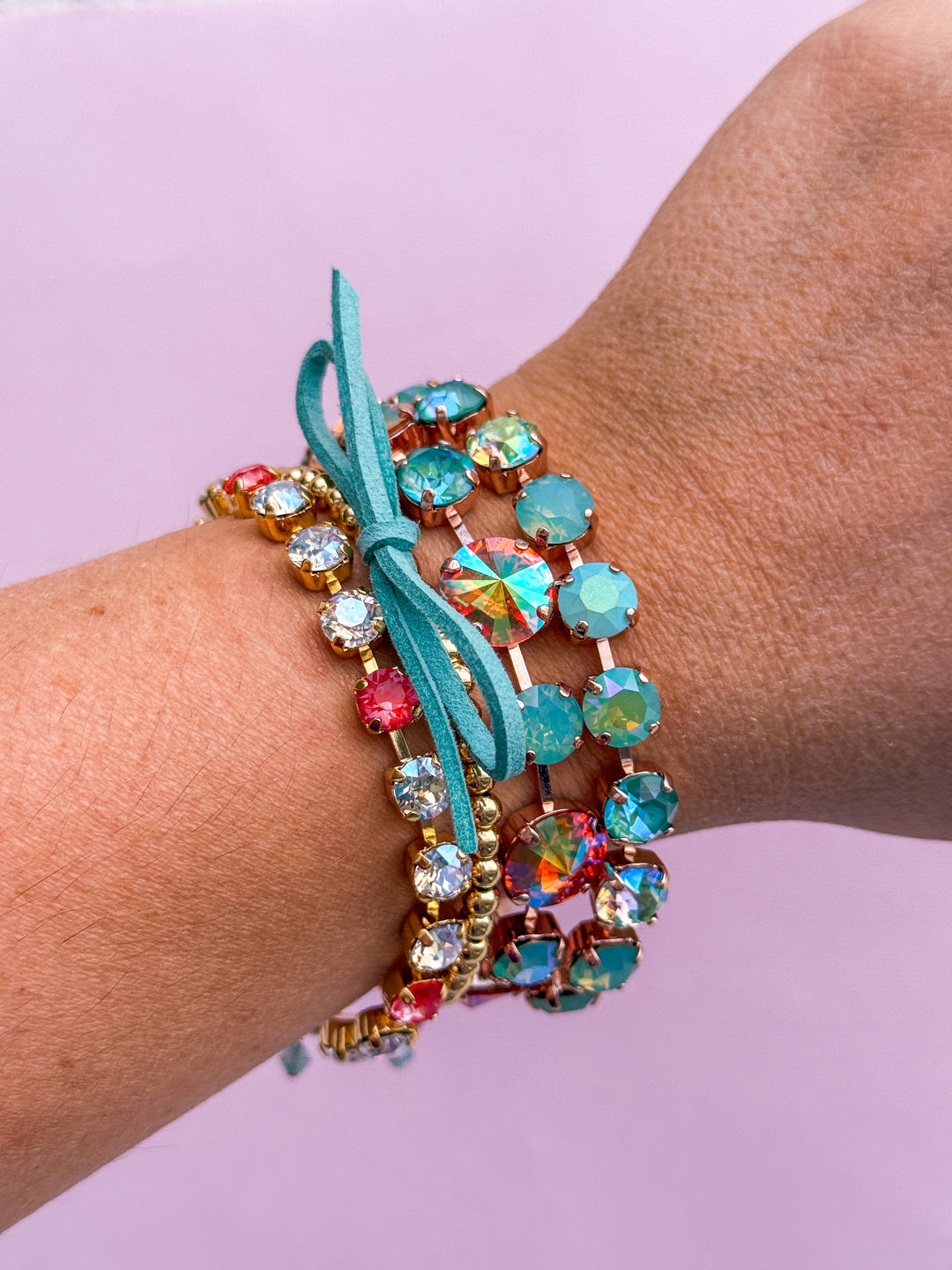 6mm Bracelet - Moonlight + Orange Glow Delite OR Moonlight + Orange Twinkle
