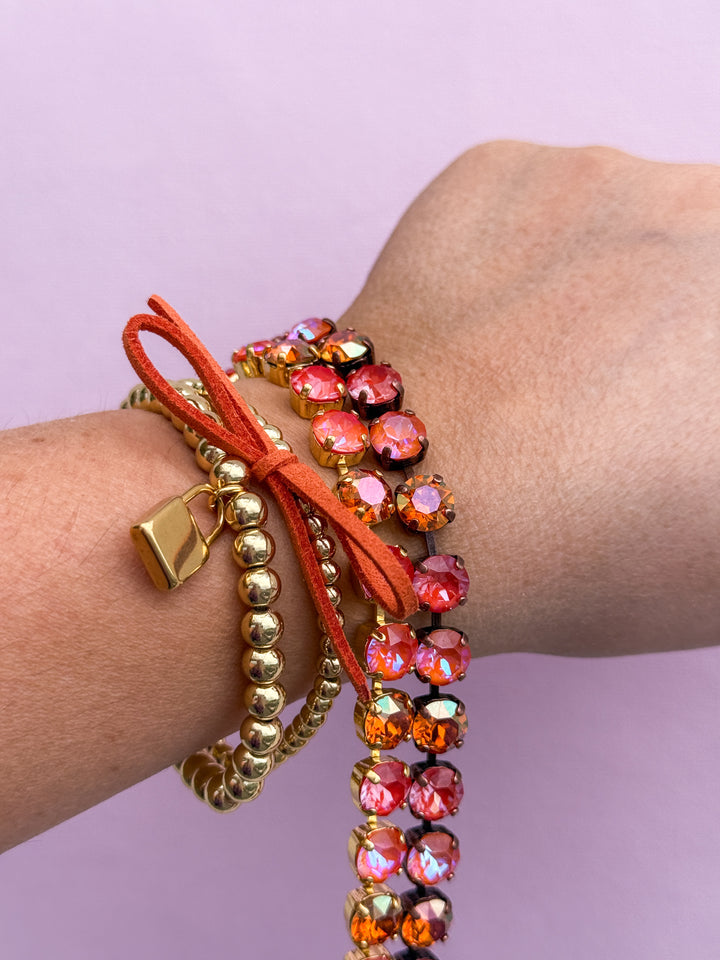 8mm Crystal Bracelet: Orange is the New Pink