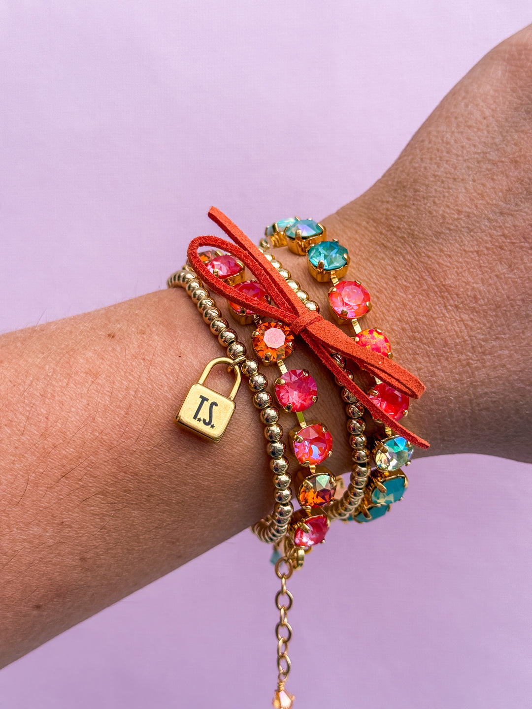 8mm Crystal Bracelet: Orange is the New Pink