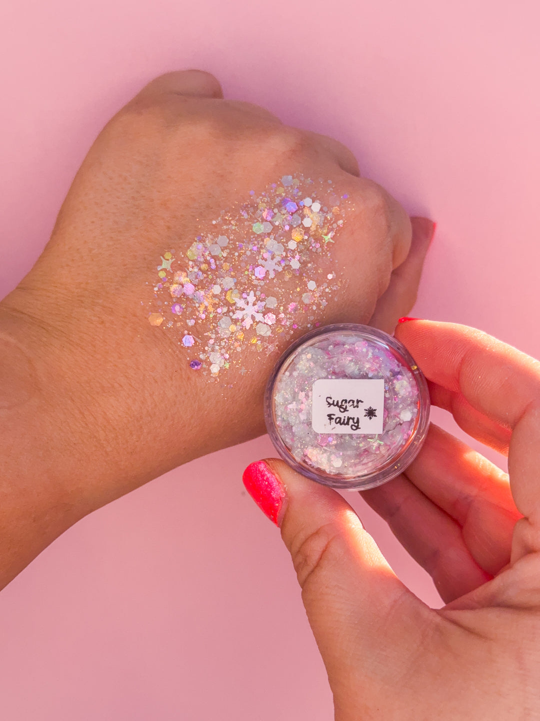 Glitter Creme: Sugar Fairy Body Glitter with Snowflake shapes