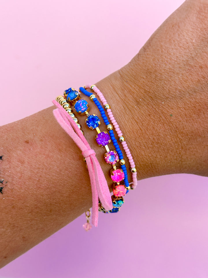 6mm Crystal Bracelet: Celebrate Happy (with opals)