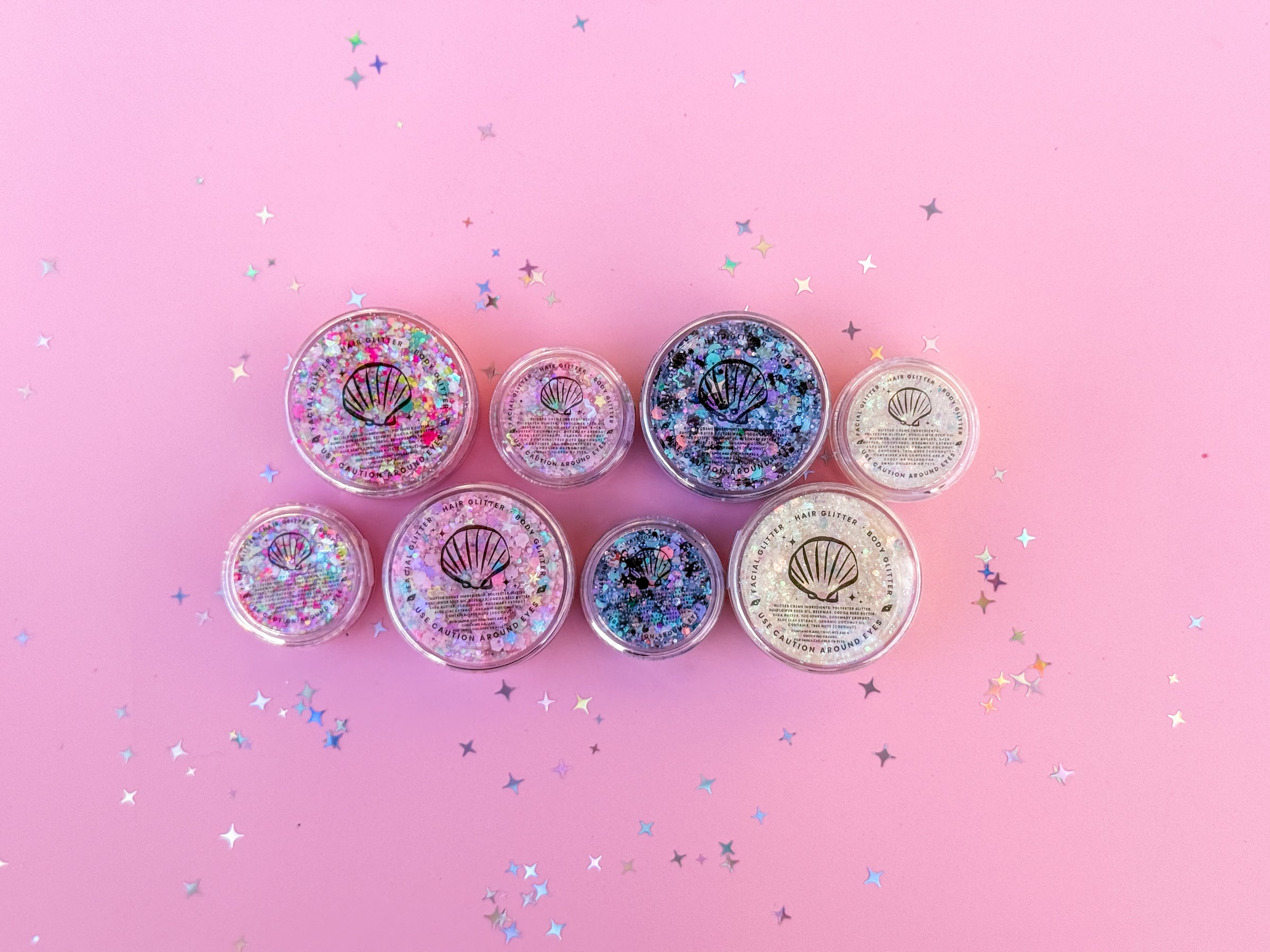 group photo of glitter jars